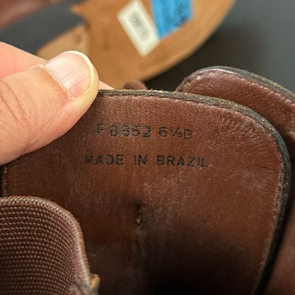 Vtg Y2k Cole Haan Country Lace-up Mid-calf Boots Red Brown Leather Size 6.5 - Picture 8 of 8